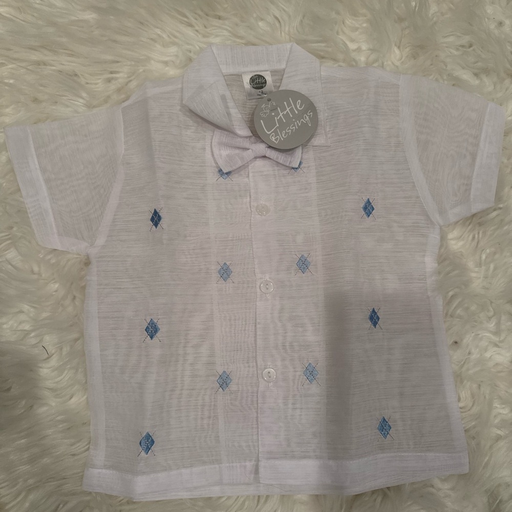White and Blue Kids Shirt